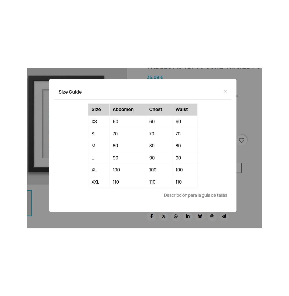 Module complémentaire - Trouvez votre taille