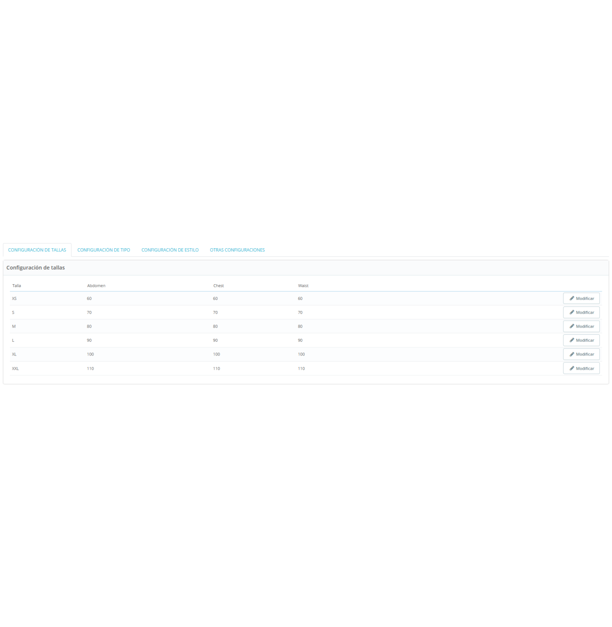 Addon - Your ideal size