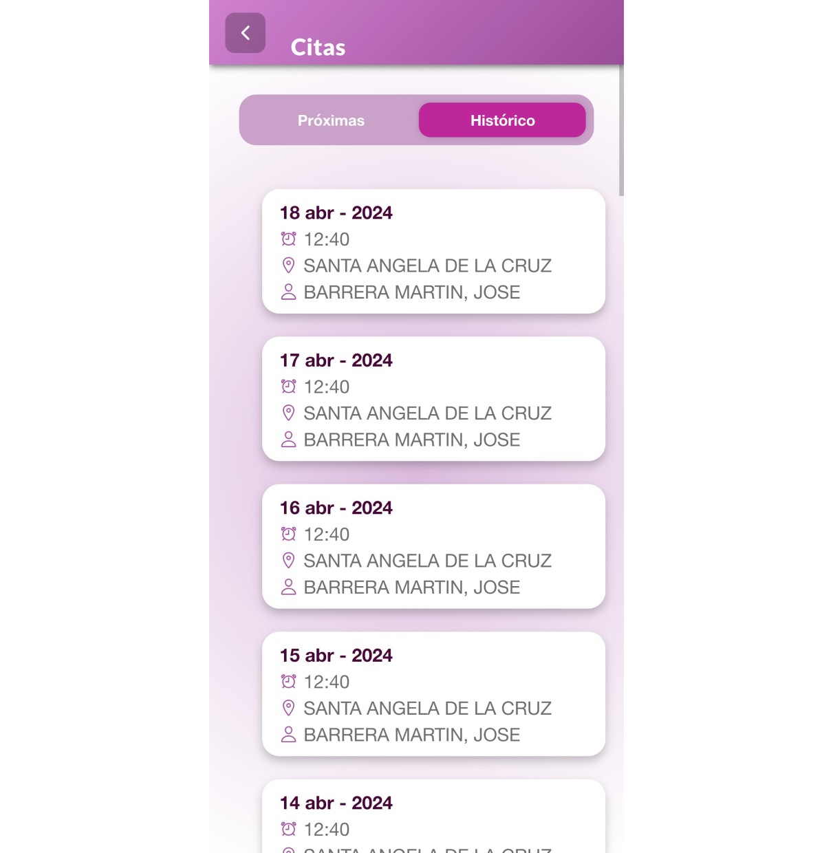 APP - Appointment and results management for clinics