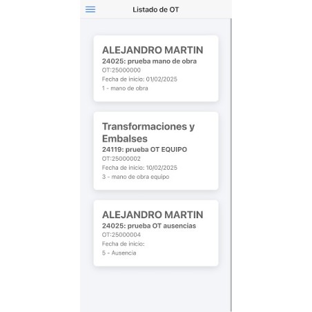 APP - Gestión de órdenes de trabajo