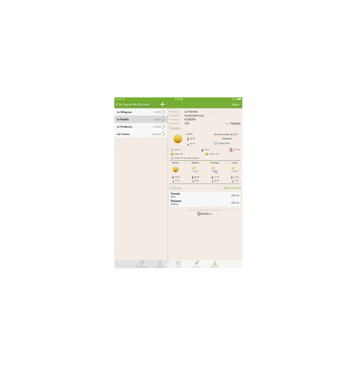 APP - Gestión de Parcelas y Cultivos (iAgricultor - LTA)