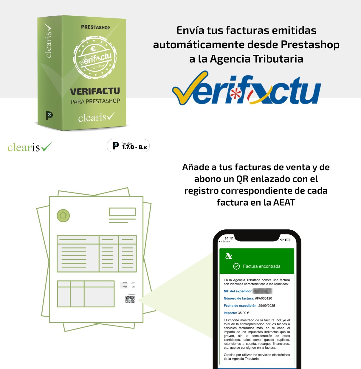 Addon VERIFACTU para PrestaShop - Clearis