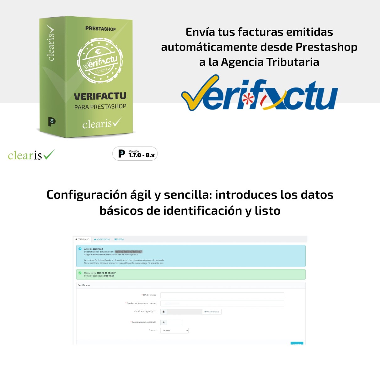 Addon VERIFACTU para PrestaShop - Clearis