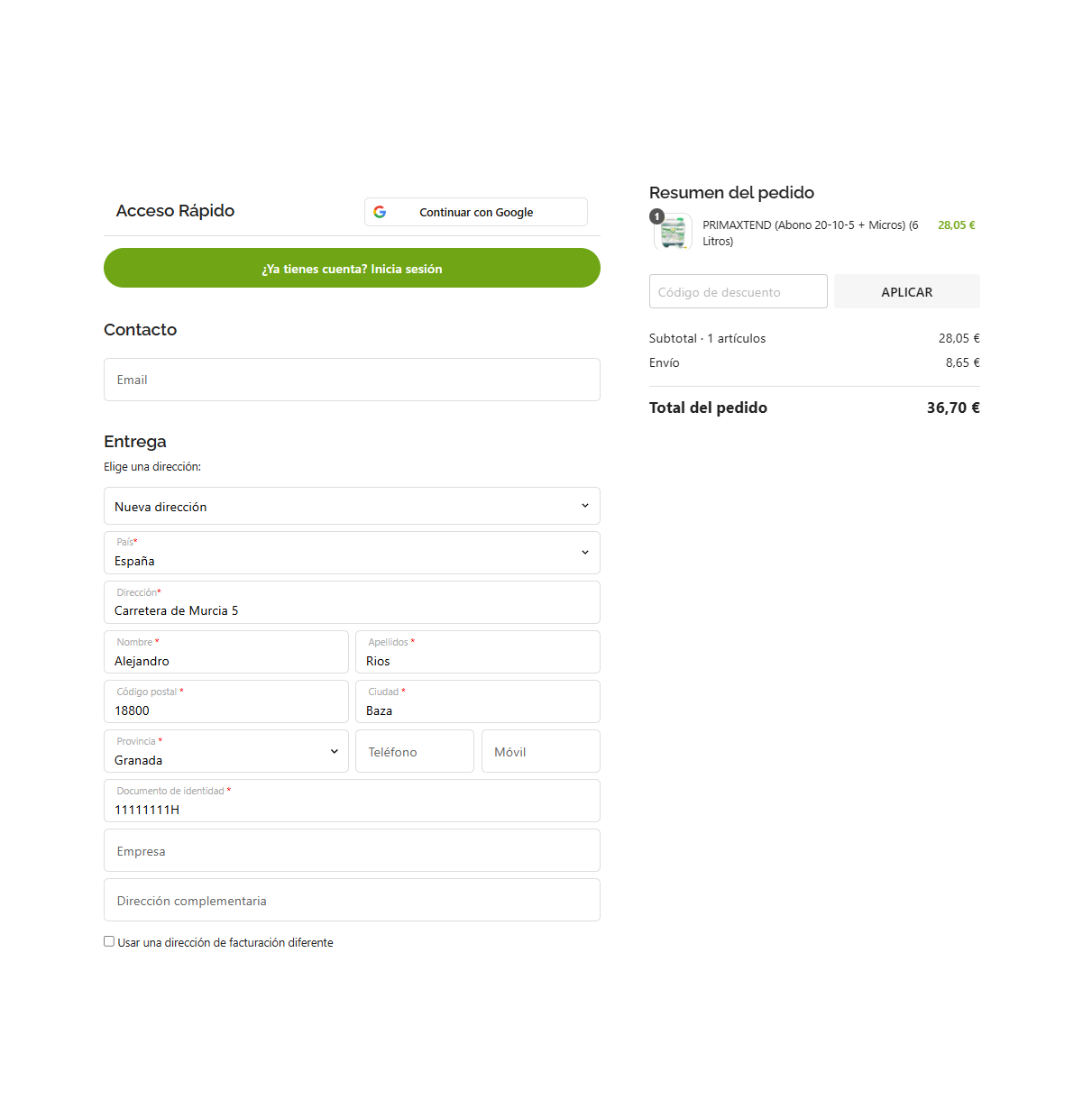 Pagamento in un'unica pagina - Pagamento rapido per PrestaShop