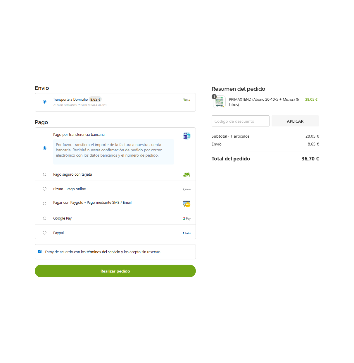 Pagamento in un'unica pagina - Pagamento rapido per PrestaShop
