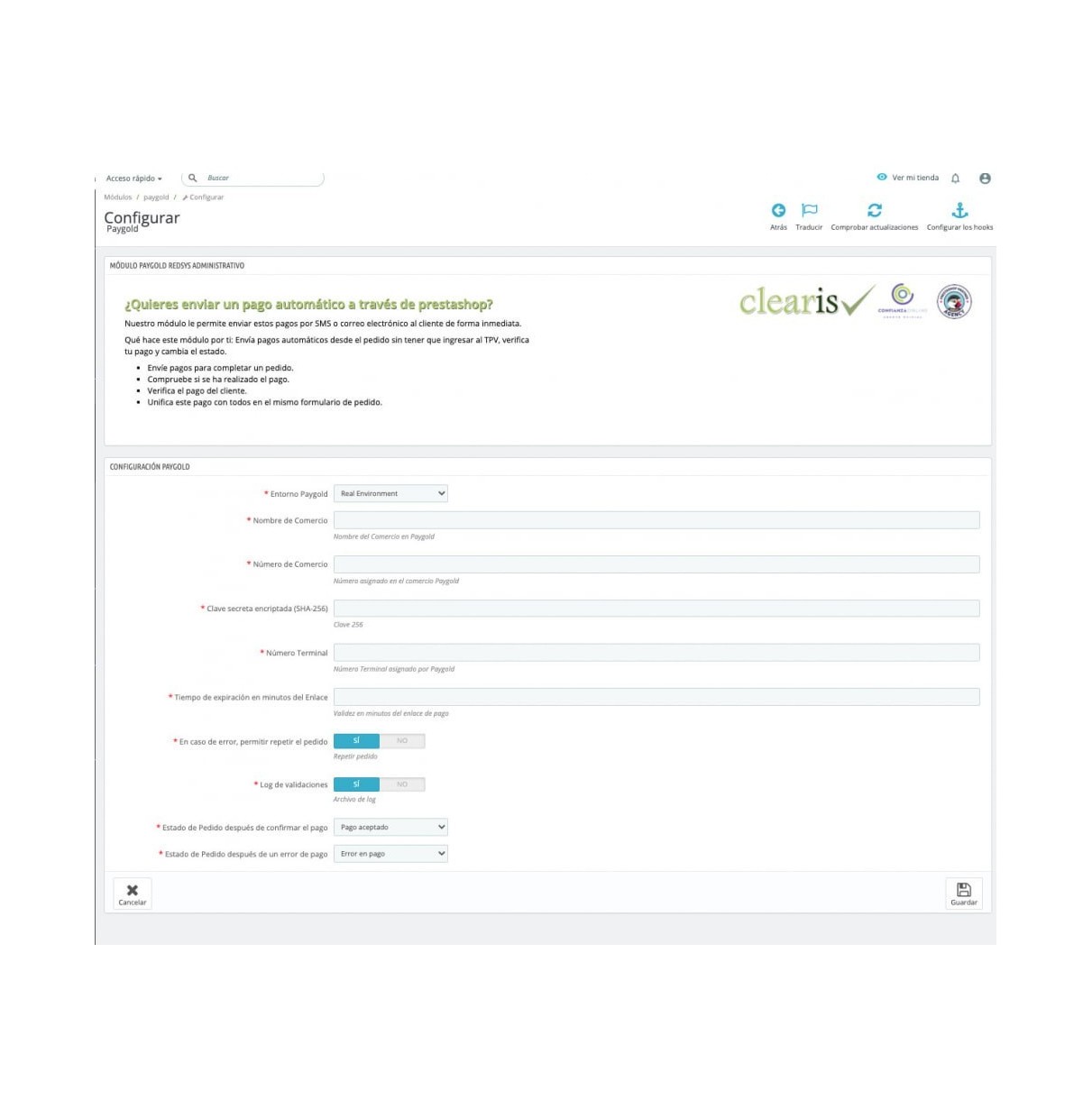 Prestashop Addon - Payments with Paygold
